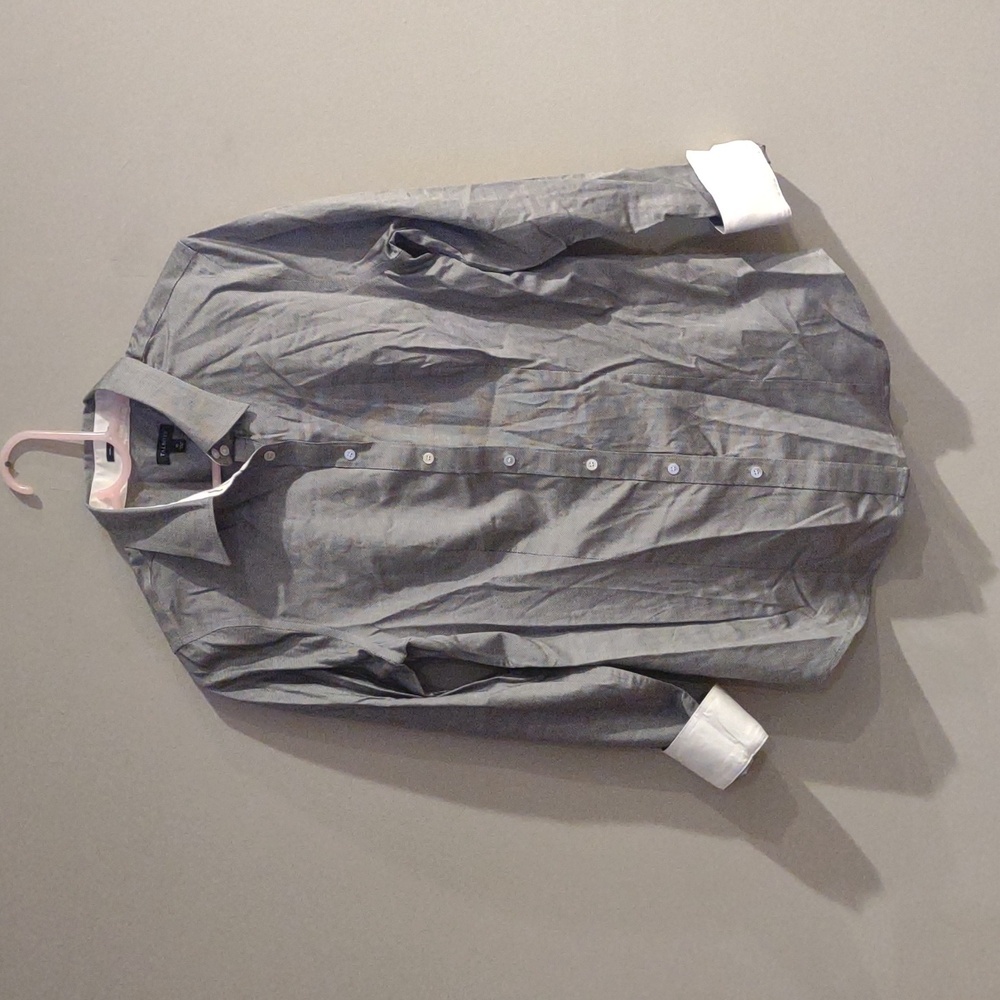 Talbots women's 10 black white long sleeve cotton‎ button down shirt